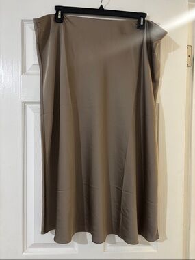 J. Crew Taupe A-Line Satin Skirt